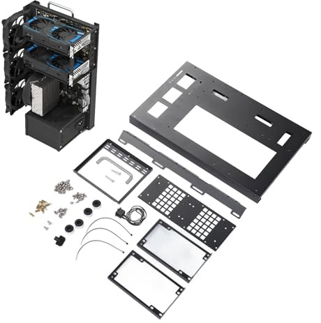Boîtier D'ordinateur à Cadre Ouvert DIY, Support de Châssis PC pour Carte Mère ATX/M-ATX/ITX, Boîtier PC Ouvert avec Poignée, Bon Effet de Dissipation Thermique
