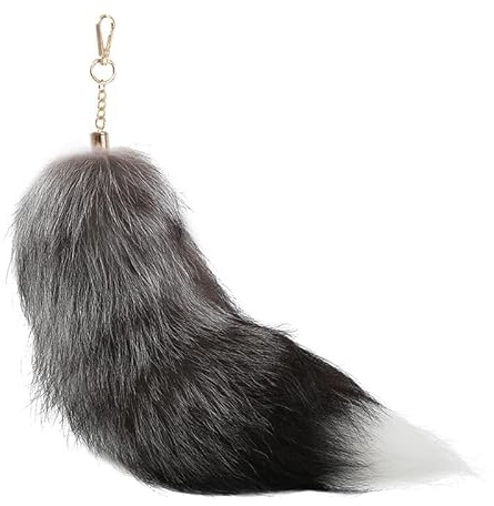 Goiern Fuchsschwanz Anhänger etwa 40CM Fell Schwanz Keychain Extra Groß Schlüsselring Tasche Zusätze Auto Schlüsselketten Anhänger Weich Flaumig Handtasche Dekoration