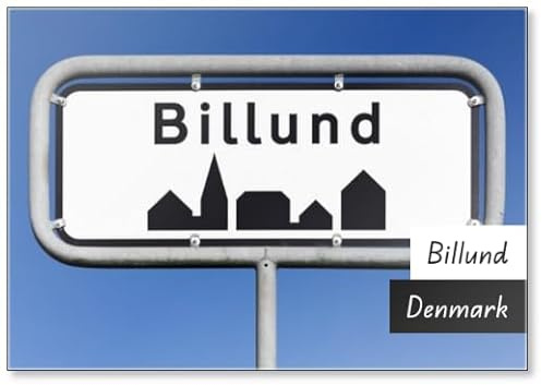 Billund City Straßenschild Dänemark Kühlschrankmagnet