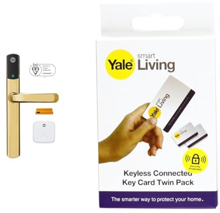 Yale Conexis L2 Smart Door Lock - Remote Access from Anywhere, Anytime, No Key Needed & P-YD-01-CON-RFIDC Smart Door Lock Key Cards, White, Pack of 2
