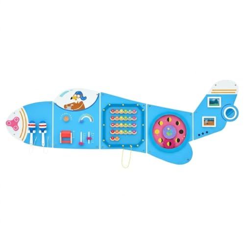 Monläurd Montessori Motorikbrett für Kinder ab 3 Jahren, Busy Board Wandspielzeug aus Holz, Sensorisches Lernspielzeug für Feinmotorik, Montessori Spielzeug für Jungen & Mädchen