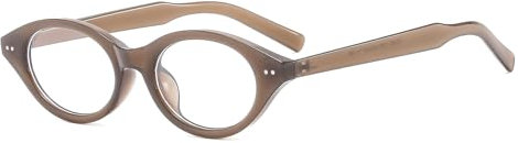 LJCZKA Lunettes Anti Lumiere Bleue pour Femme Oeil de Chat, Petite Ovale Lunettes Anti-Fatigue pour Ordinateur, Jeux, Lecture et Texing (Café Clair)
