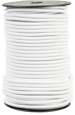 Gummiseil 6mm 30m, Weiß Expanderseil Planenseil Wetterfestes Spannseil Gummischnur Gummikordel Gummiband Bungee Cord für DIY Basteln Nähen, Gepäck, Camping (Weiß, 6MM X 30M)