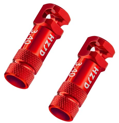 HZJD Bike Presta Valve Caps, red, Integrated Core Spoke Removal Function(2 Pack)