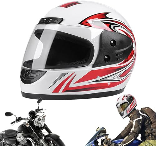 Full Face Motorcycle Helmets for Men | Comfortable Helmets for Motorcycle Motorcycle Full Face Helmets, Lightweight Street Helmets with Aerodynamic Design for Adults