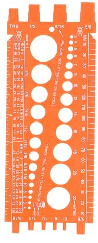 Mutternbolzen-Gewindelehre, Metrisches Zoll-Bolzengrößenmessgerät, Schnelle Identifizierung von Mutternbolzen-Schraubenlehren mit Loch Zum Aufhängen an der Wand, Integriertes