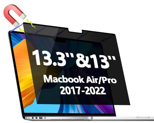Dabernur Filtre de confidentialité magnétique pour MacBook Pro 13 (2018-2021, M1), MacBook Air 13 (2016-2022, M1), facile à installer et à enlever, anti-lumière bleue