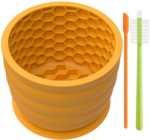 NiHome Silikon Antischlingnapf Hunde, Slow Feeder Hundenapf mit Honigwaben-Lickmatte, Verlangsamt Das Fressen und Fördert Ruhiges Verhalten, Spülmaschinenfest & Gefriergeeignet, Ungiftiges Material