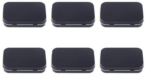 Aoktorkit 6PCS Rectangular Tin Boxes with Lids,Metal Empty Tins,Metal Empty Hinged Tins Containers For Home Storage Organizer,9.5cm*6cm*2cm,Black