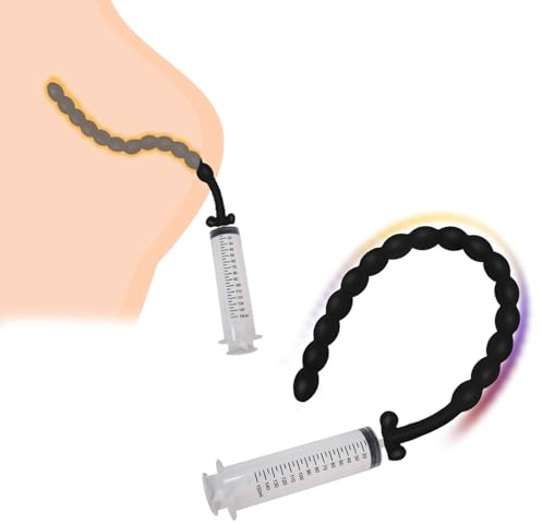 Hmxseu Silikon Einlauf Klistiere zur Darmreinigung, Analdusche für Analverkehr, Intimdusche Anal Irrigator Darmspülung Vaginaldusche Analspielzeuge mit Spritze Analdusche für Frauen und Männer