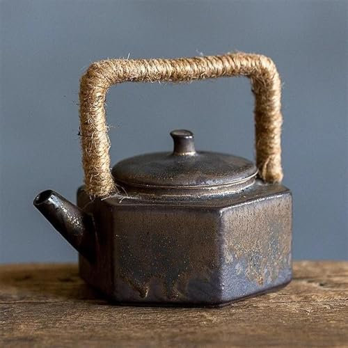 Teekannen und Kaffeegeschirr Reise-Teeset Antike Steinzeug Teekanne Mit Schlaufengriff Altes Erzschlamm Porzellan Kung Fu Teeset Handgefertigte Teekanne Teekocher Teekessel Teeservice(B)