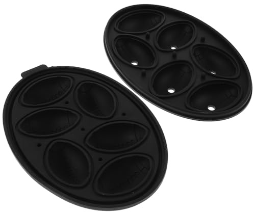 Amosfun Rugby-eisform Glockenspiel Gadgets Elektronisches Pfingstrosen Doppelt Großer Eiswürfel Spiele Eisgitter Geschmeidig Sportmatte Aufblasbares Hub Black Kieselgel