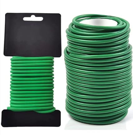 Funmo Filo Flessibile Verde per Piante,Cravatta Morbida da Giardino,egame Flessibile per Giardino, Riutilizzabile,3,5 mm x 20 m,Piante rampicanti, Fiori