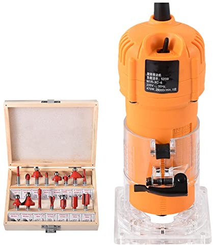 Fresatrice per legno Rifilatrice for la lavorazione del legno Stozzatrice multifunzione Macchina for incidere Trimmer for la lavorazione del legno 470W 2800r/min