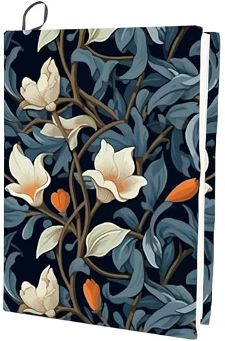 CRASPIRE Funda Elástica para Libros de Plantas de 15.8 x 9.8 Pulgada Poliéster Lavable Reutilizable con Diseño Flores Y Plantas Ideal para la Mayoría Cuadernos Tapa Dura Estudiantes Y Lectores