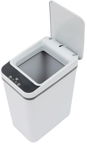 Smart Bin Motion Sensor - Cestino automatico elettrico con Lid Kitchen Saves Space Responsive Low Noise Keeps your Home Clean and Protected for Living Room Study Bedroom Bathroom (grigio)