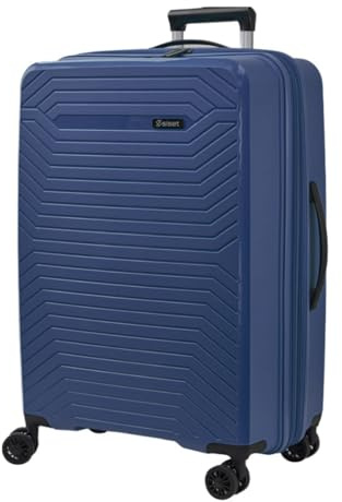 SISET Air Nova - Maleta de Viaje Mediana Expandible (66x45x28/31cm), Fabricada en Polipropileno, 4 Ruedas Dobles Silenciosas y Cerradura Combinación TSA. (Mediana), (80L), (3.8kg), (Azul Marino).