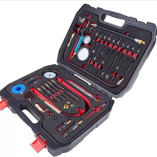 D-Lumina Tester di Compressione Professionale da 46 Pezzi, Tester di Perdita di Pressione per Motori Diesel e Benzina con Adattatore per La Maggior Parte dei Motori di Auto, Camion, Agricoli e Marini.