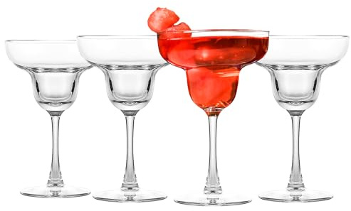 binsakao Margarita Glasses Set of 4 - Stemmed Martini Glasses - 8 OZ Coupe Glass - Elegant Cocktail Glass for Parties, Gifts, Housewarming, Weddings, Aniversary