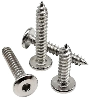 YINZHD M2 M2.3 M2.6 M3 M4 M5 M6 A2 304 Edelstahl Innensechskant Innensechskant Flach Großer dünner Kopf Möbel Selbstschneidende Holzschraube(14mm,50pcs M2.6)