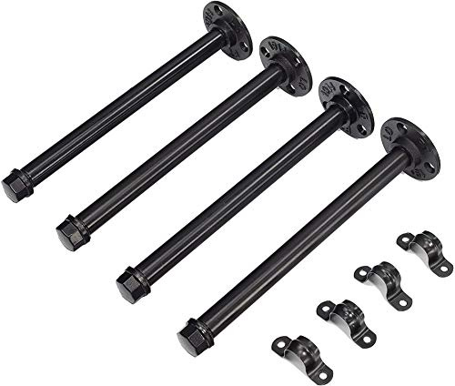 Supports Equerre Etagere ,Equerre Industrielle Etagere Murale Fixation Invisible Supports Vintage Equerre Murale Equerre Metallique Bricolage Noir avec Vis (4 Pièces)