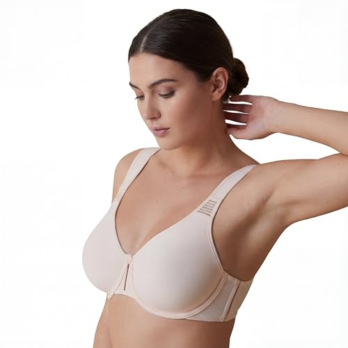Selene, Sujetador Reductor para Mujer con Tirantes Anchos Comfort y Aro, Sin Relleno, Colección Lorea, Color Rosa, Talla 95D