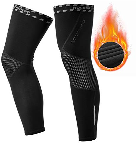 ROCKBROS Radsport Armlinge Arm Sleeves Beinlinge Knieschutz Winter Anti Rutschen Armwärmer Beinwärmer für Laufen Fußball Basketball Herren/Damen S-3XL (1 Paar) Beinlinge L-XL