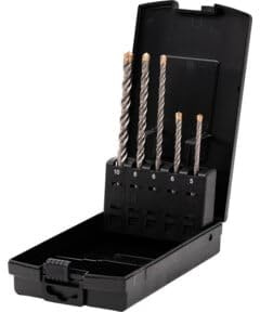 STIER Hammerbohrer-Set Premium SDS-plus 5-teilig, Hammerbohrer SDS plus Set, SDS Bohrer Set, Bohrer für Beton