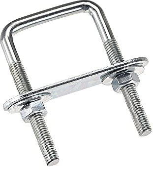 sourcing map 4 Stück Vierkant U-Bolzen 1-3/8 (35 mm) Bügelschraube Innenbreite Kohlenstoffstahl M6 mit Muttern, Rahmenplatte, runde Unterlegscheiben