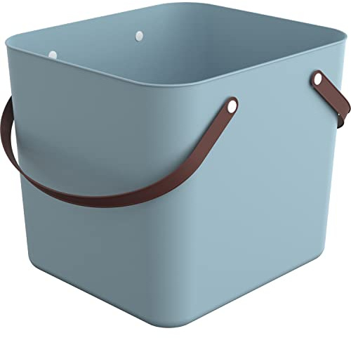 Rotho Albula shoppingkorg, plast (PP återvunnen), turkos, 40 L, (39,8 x 35,5 x 34 cm)