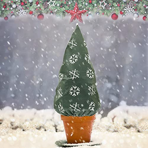 FCOUIID Winterpflanzen-Frostschutz-Abdeckung, Rosenstrauß mit Kordelzug, für Weihnachten, Neujahrsdekoration, 88,9 x 109,2 cm (B)