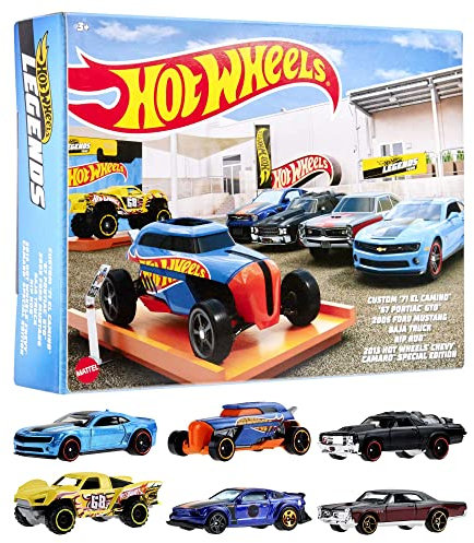 Hot Wheels HW Legends-Multipack - 6 legendäre Fahrzeuge, authentische Deko, 1:64 Maßstab, für Kinder ab 3 Jahren, HLK50