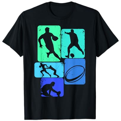 Coole Rugby Motiv Geschenkideen Rugby Jungen Kinder T-Shirt Schwarz Kurzarm S EU 16-16.5 Kleinkind Regular Kind Klassische Passform Rugby-Themed Kids T-Shirt