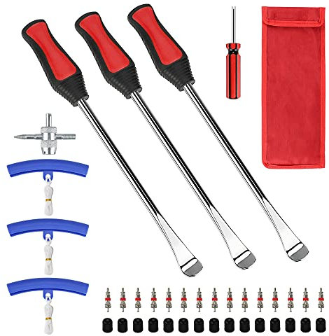 VonLux Tyre Lever Spoon Tool Set 39PCS, Tyre Repair Changing Spoons Lever Tool Kit for Motorcycle Bike Car Tyre Changing Removing, with 3 Tyre Lever Tool Spoon & 3 Wheel Rim Protectors Tool