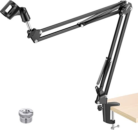 NEEWER Adjustable Microphone Stand with Mount, Maximum Load 1 kg, Microphone Stand for Radio, Broadcast, Voice-Over, Stage and TV Stations, Compatible with Blue Yeti Snowball Yeti X etc. (Black)