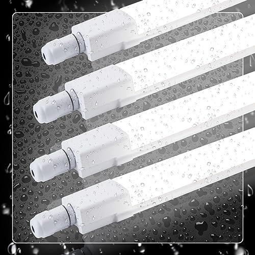 CBJKTX 4ER Feuchtraumleuchte LED Werkstattlampe 120CM 36W 3960LM | Deckenlampe IP65 Wasserfest Kellerlampe Neutralweiß 4000K Leuchtstoffröhre für Garage Feuchtraum Küche Warenhaus Büro Keller