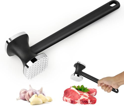 Martillo ablandador de Carne, Meat Knocker,Relota Martillo Carne,Martillo Picador de Doble Cara Antiadherente,Pincho y Superficie Plana Pounder Mallet, Martillo Cocina para Bistec,Pollo, Pescado,Cerdo