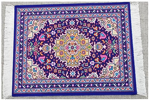 Egurs Teppich Mauspad Teppich Maus Pad Oriental Persian Mini Teppich Mauspad mit Quaste Klein Mousepad orientalischer Teppich Computer Mousepad Lustiges Büro Zubehör für Tischdekoration A20
