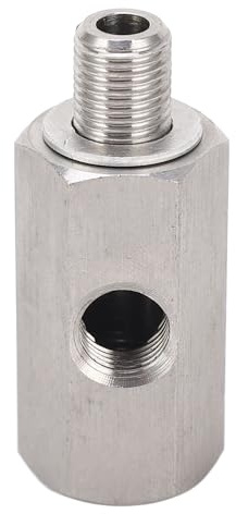Ouitble Öldrucksensor-Adapter, M10x1,0 Öldrucksensor-T-Stück auf M10-Adapter, Turbo-Versorgungsleitungsmessgerät, Edelstahl-Öldrucksensor-Turbo für Autoteile