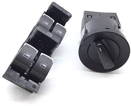 ZIxmix Car Headlight Switch 3BD 959 857 Fensterschalter Scheinwerferschalter 3BD959857 / Passend for VW 99–04 Bora Golf Jetta MK4 Headlight Switch