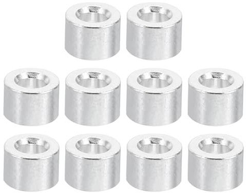 PATIKIL Entretoises en Aluminium M2, 10pcs Entretoise Métallique à Vis Ronde, Rondelle Plate pour Vis Tige Filetée Écrous Boulons Gonds de Porte, 2.1mm ID x 4mm OD x 3mm Hauteur