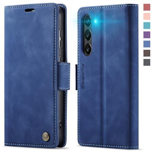 XYGLOW Handyhülle für Samsung Galaxy S23 5G Hülle Klappbar Premium PU Lederhülle Klapphülle【RFID Schutz】 Kartenfach Standfunktion Schutzhülle für Samsung S23 5G Flip Case Wallet Tasche Cover, Blau