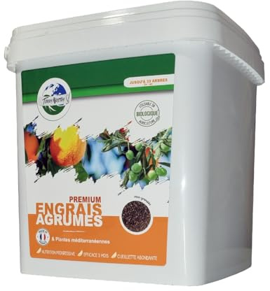 TERRA NOSTRA - Engrais Premium Agrumes & Plantes Méditerranéennes - Seau 5 KG Mini Granulés - Produit Écologique - Utilisable en Agriculture Biologique - Fabriqué en France