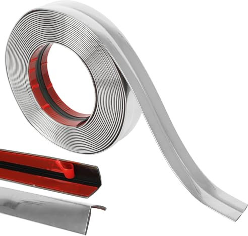 jackfru Modanature decorative autoadesive, 10 m x 4 cm, per parete, soffitto, parete, specchio, angolo, armadio, armadio e rivestimento automatico, taglio e incollaggio (10 m x 4 cm argento)