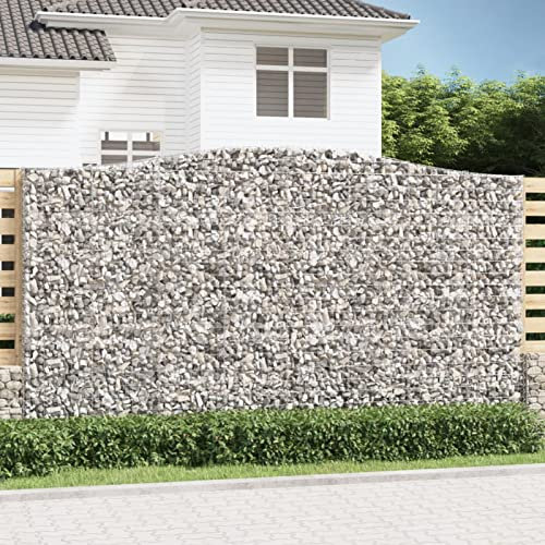 qohoio Cesti Gabbioni ad Arco 3 pz 400x50x220/240 cm Ferro Zincato,Gabbioni,Cesti Gabbioni ad Arco,Gabbioni da Giardino,Gabbioni Metallici per Pietre-3146035
