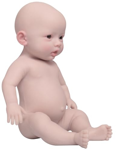 Yuewen 18,5 Zoll Voll Silikon Neugeborene Baby Puppe Nicht Vinyl Weiche Silikon Baby Lebensechte Reborn Präsent Sammelbar Waschbar (Braun)