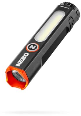 NEBO Mini Larry 500 Pocket Flashlight | 500 Lumens, 2 Light Modes, Compact, Rechargeable COB Work Light & Mini Flashlight, Magnetic Base & Steel Clip, Waterproof, Includes USB-C Charging Cable