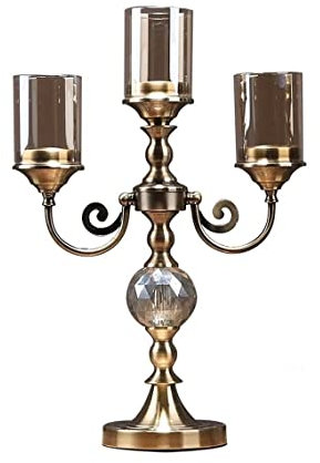 CVNIMV Kandelaber-Kerzenständer aus Metall und Glas, 3-armige Kerzenständer, perfekte Wahl für Familienessen und Restaurants, Kerzenständer-Kerzenständer