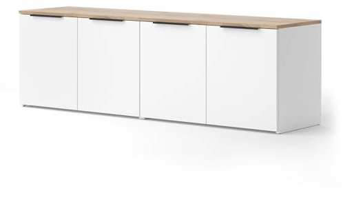 Vicco Wohnwand Wido, Weiß/Sonoma, 2 Teile