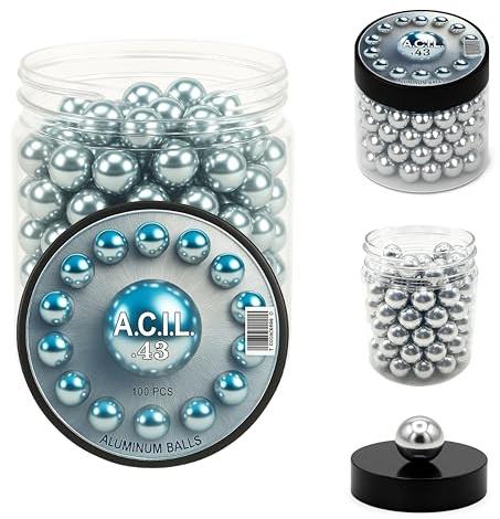 Aluminum Balls .43 caliber Solid Hard Resuable Paintballs for Target Practice, Training and Defense Pistols in 43 caliber (100 pcs)